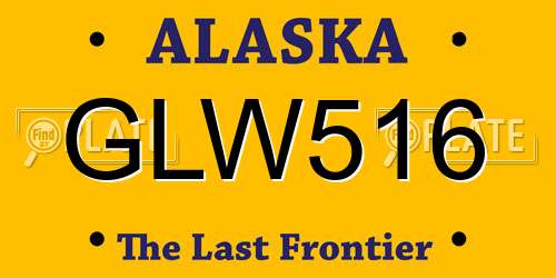 GLW516 Alaska License Plate
