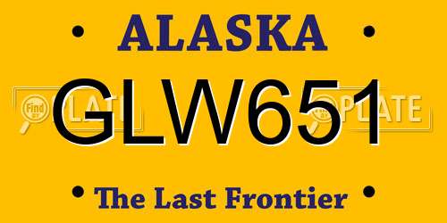 GLW651 Alaska License Plate