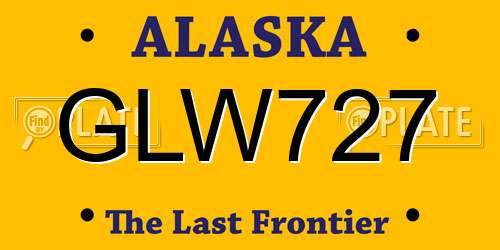 GLW727 Alaska License Plate