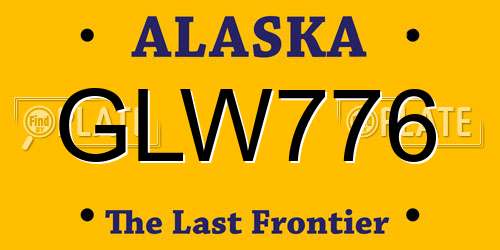 GLW776 Alaska License Plate