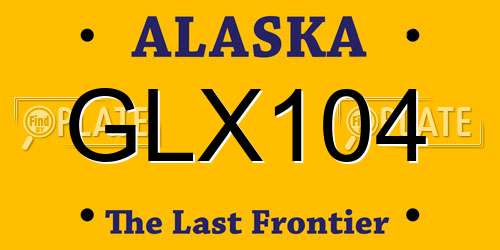 GLX104 Alaska License Plate