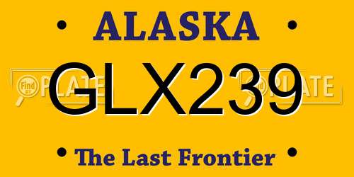 GLX239 Alaska License Plate