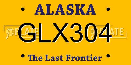 GLX304 Alaska License Plate