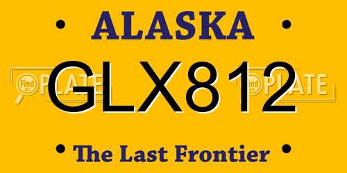 GLX812 Alaska License Plate