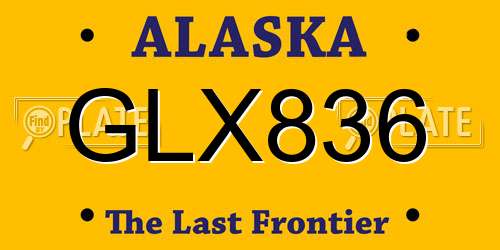 GLX836 Alaska License Plate