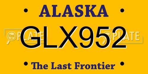 GLX952 Alaska License Plate