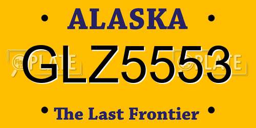 GLZ5553 Alaska License Plate