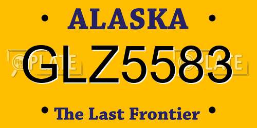 GLZ5583 Alaska License Plate
