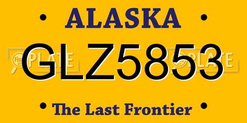 GLZ5853 Alaska License Plate