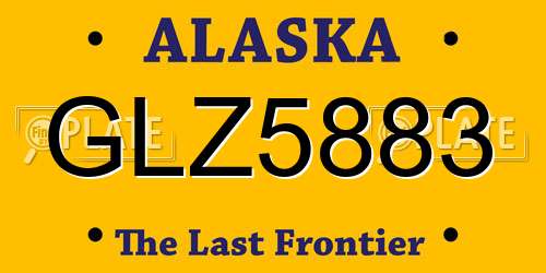 GLZ5883 Alaska License Plate