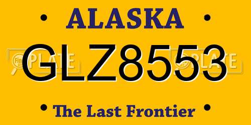 GLZ8553 Alaska License Plate