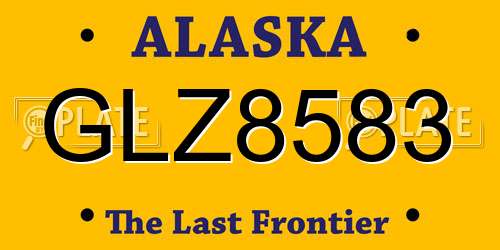 GLZ8583 Alaska License Plate