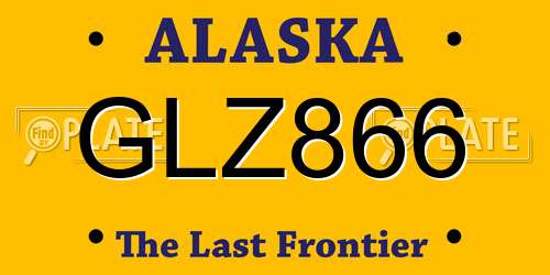 GLZ866 Alaska License Plate