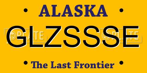 GLZSSSE Alaska License Plate