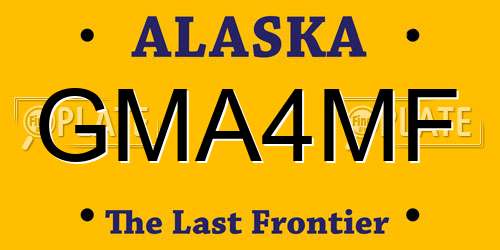 GMA4MF Alaska License Plate