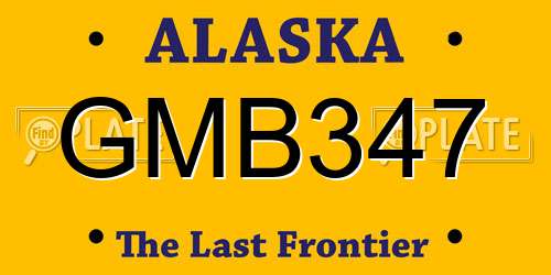 GMB347 Alaska License Plate