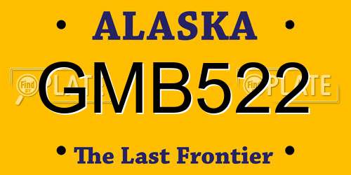 GMB522 Alaska License Plate