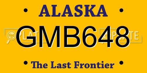 GMB648 Alaska License Plate