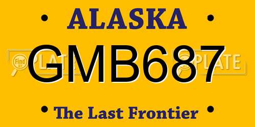 GMB687 Alaska License Plate