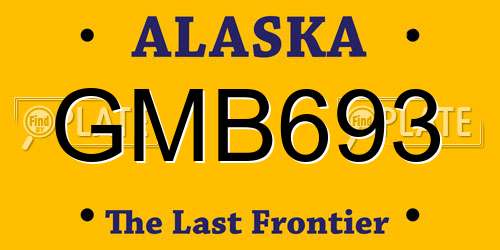 GMB693 Alaska License Plate