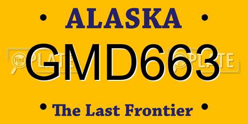 GMD663 Alaska License Plate