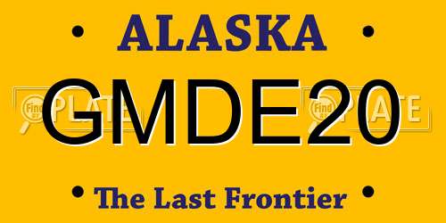 GMDE20 Alaska License Plate