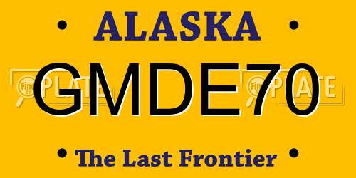 GMDE70 Alaska License Plate
