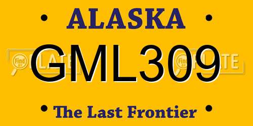 GML309 Alaska License Plate