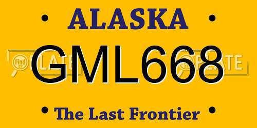 GML668 Alaska License Plate