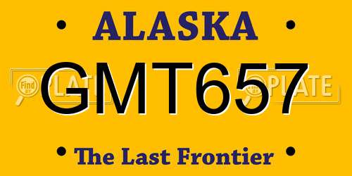 GMT657 Alaska License Plate