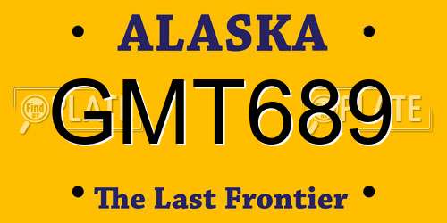 GMT689 Alaska License Plate