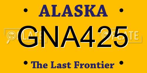 GNA425 Alaska License Plate