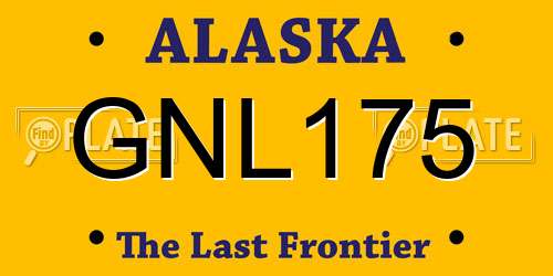 GNL175 Alaska License Plate