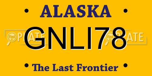 GNLI78 Alaska License Plate