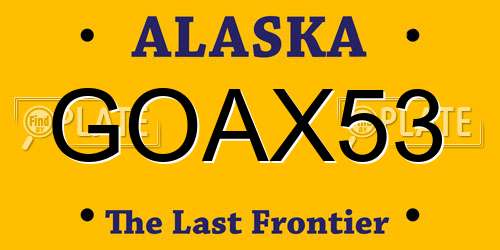 GOAX53 Alaska License Plate