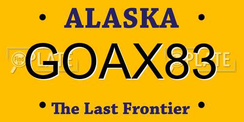 GOAX83 Alaska License Plate