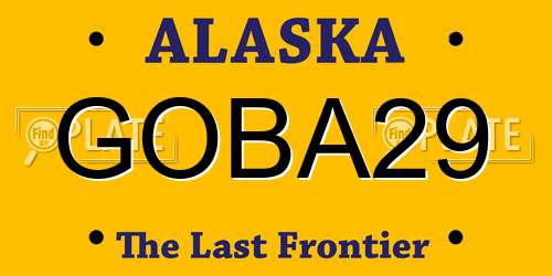 GOBA29 Alaska License Plate