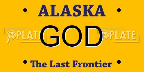 GOD Alaska License Plate
