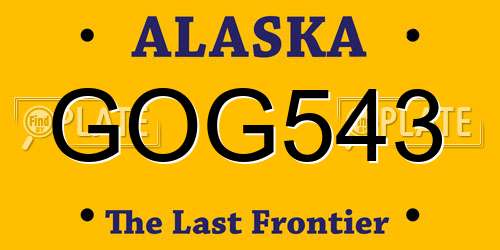 GOG543 Alaska License Plate