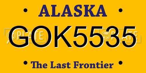 GOK5535 Alaska License Plate