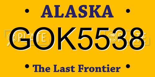 GOK5538 Alaska License Plate