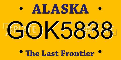 GOK5838 Alaska License Plate