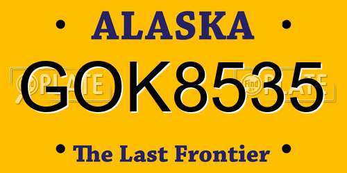 GOK8535 Alaska License Plate