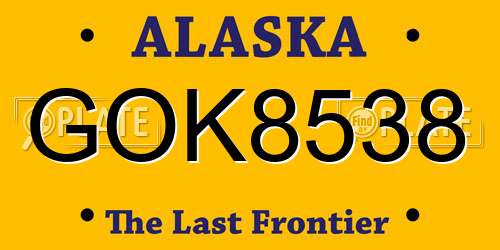 GOK8538 Alaska License Plate