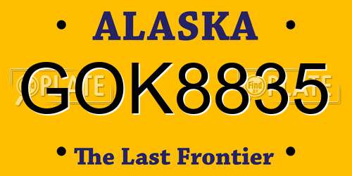 GOK8835 Alaska License Plate