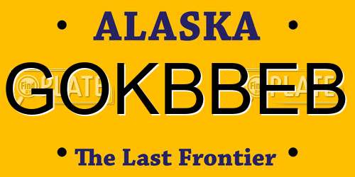 GOKBBEB Alaska License Plate
