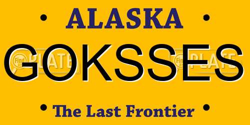 GOKSSES Alaska License Plate