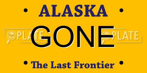 GONE Alaska License Plate