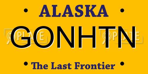 GONHTN Alaska License Plate