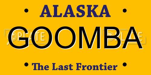 GOOMBA Alaska License Plate